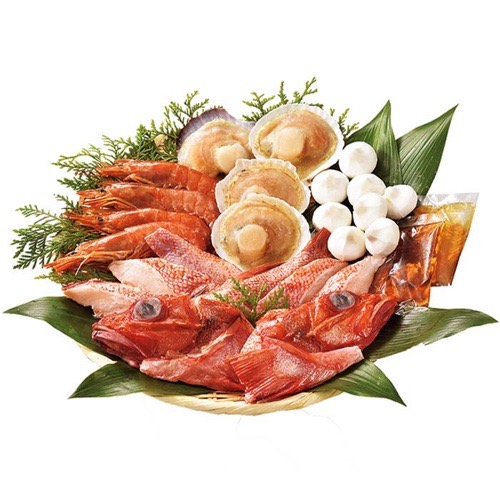 札幌中央卸売市場の海鮮鍋セットである北の海鮮めぐりシリーズの商品紹介写真。